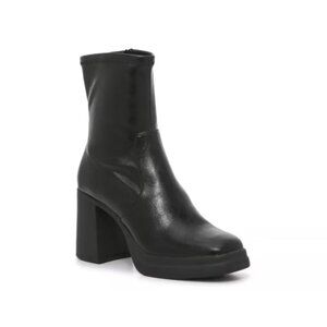 Steve Madden Kiaa Platform Bootie Black Size 8.5 Block Heel Shoes Boots Lug